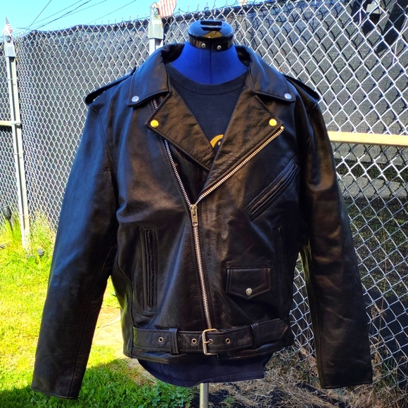 Other - Leather vintage 90's biker Jacket